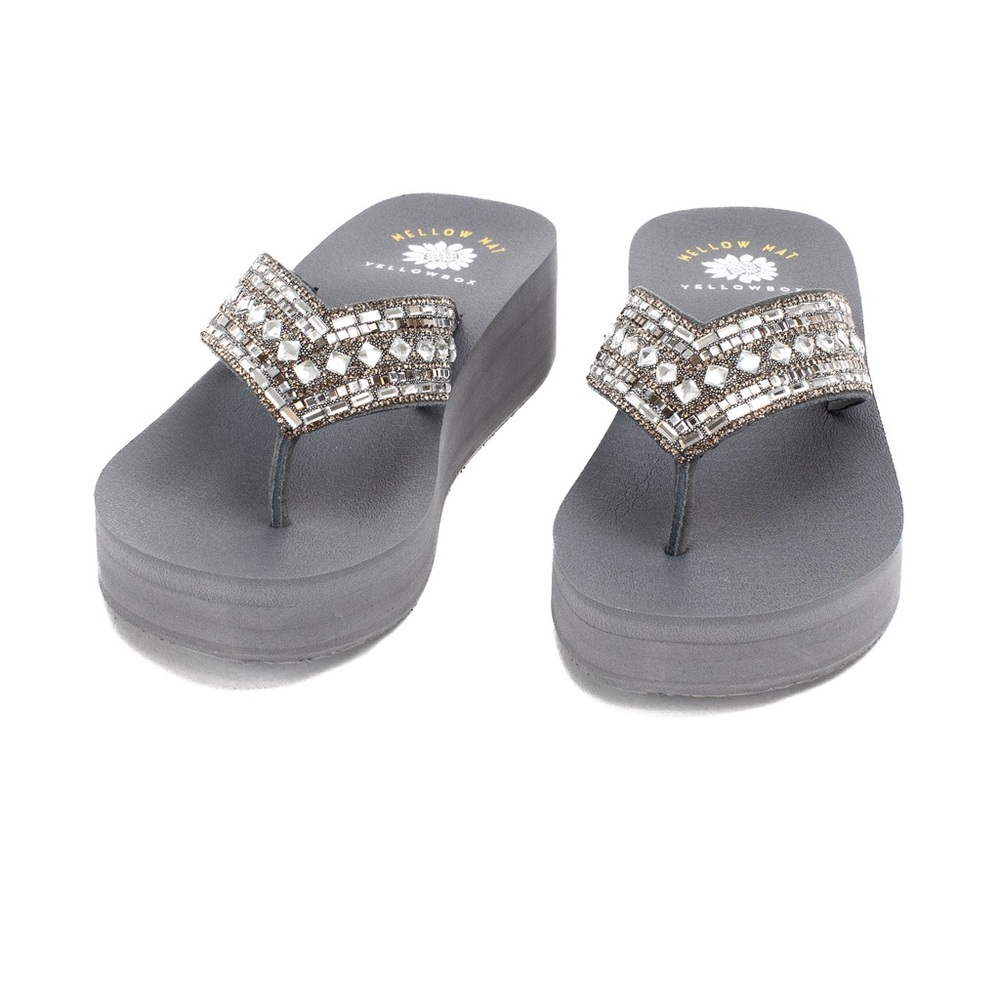 Yellow box flip flops PAREL color gray medium width - Picture 3 of 5